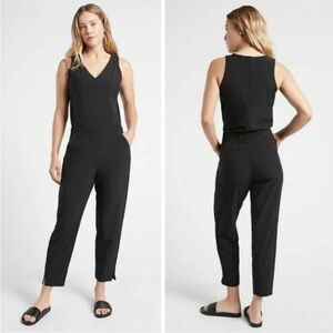 Athleta Brooklyn Jumpsuit Sleeveless V-Neck Jumpsuit Black 2